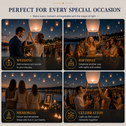 10 Pack White Chinese Paper Sky Lanterns