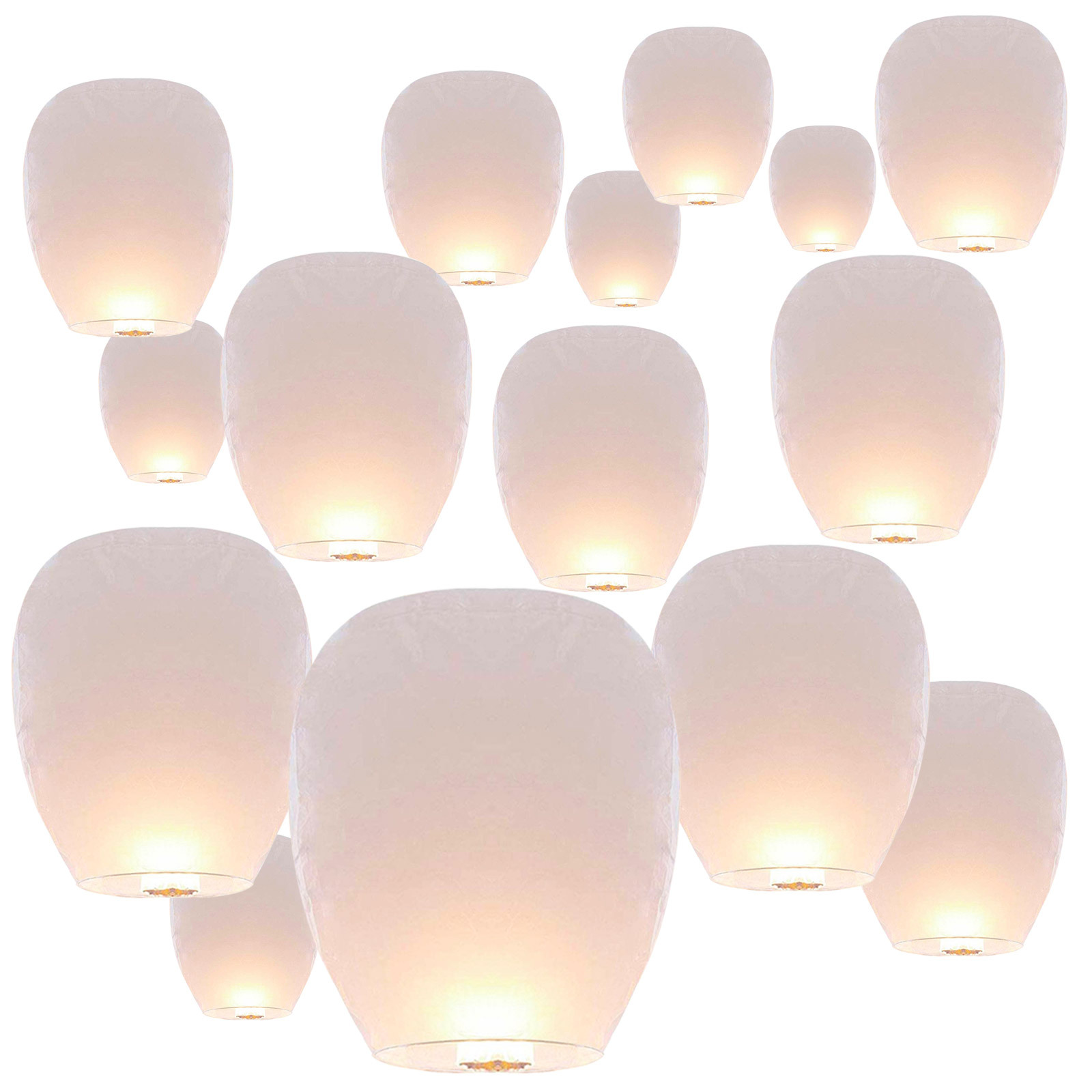 40 White Chinese Paper Sky Lanterns
