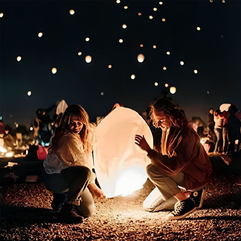 20 White Chinese Paper Sky Lanterns