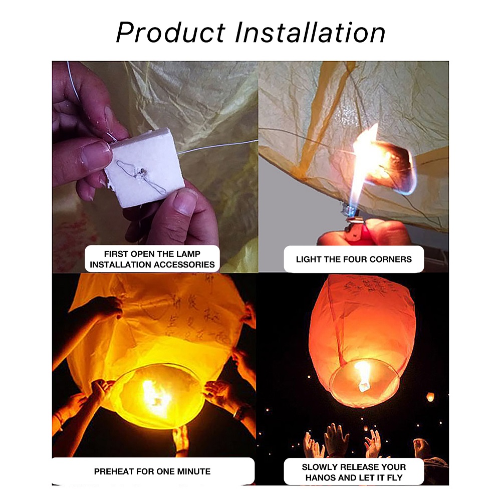 20 Multicolored Chinese Paper Sky Lanterns
