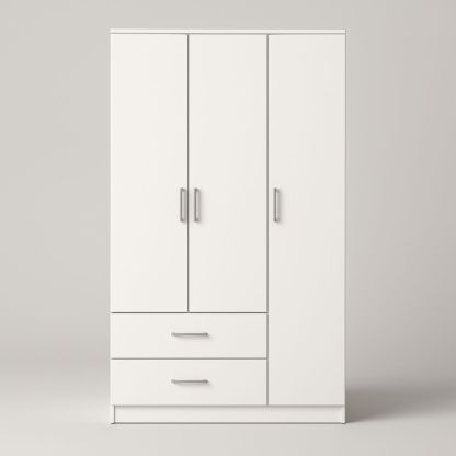 Armadio a tre ante in MDF con maniglie in metallo