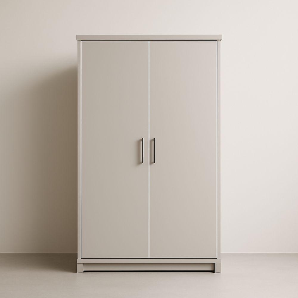 Armadio in MDF Grigio con 2 Ante 90x50x190 cm