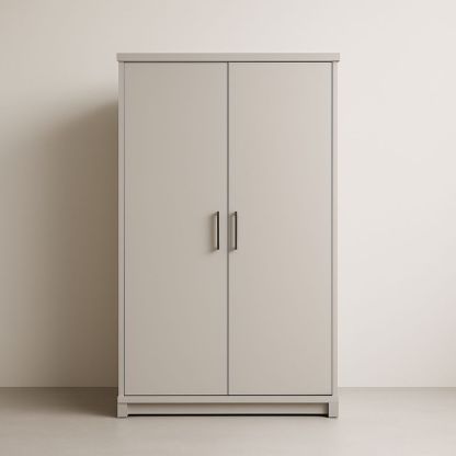 Armadio in MDF Grigio con 2 Ante 90x50x190 cm