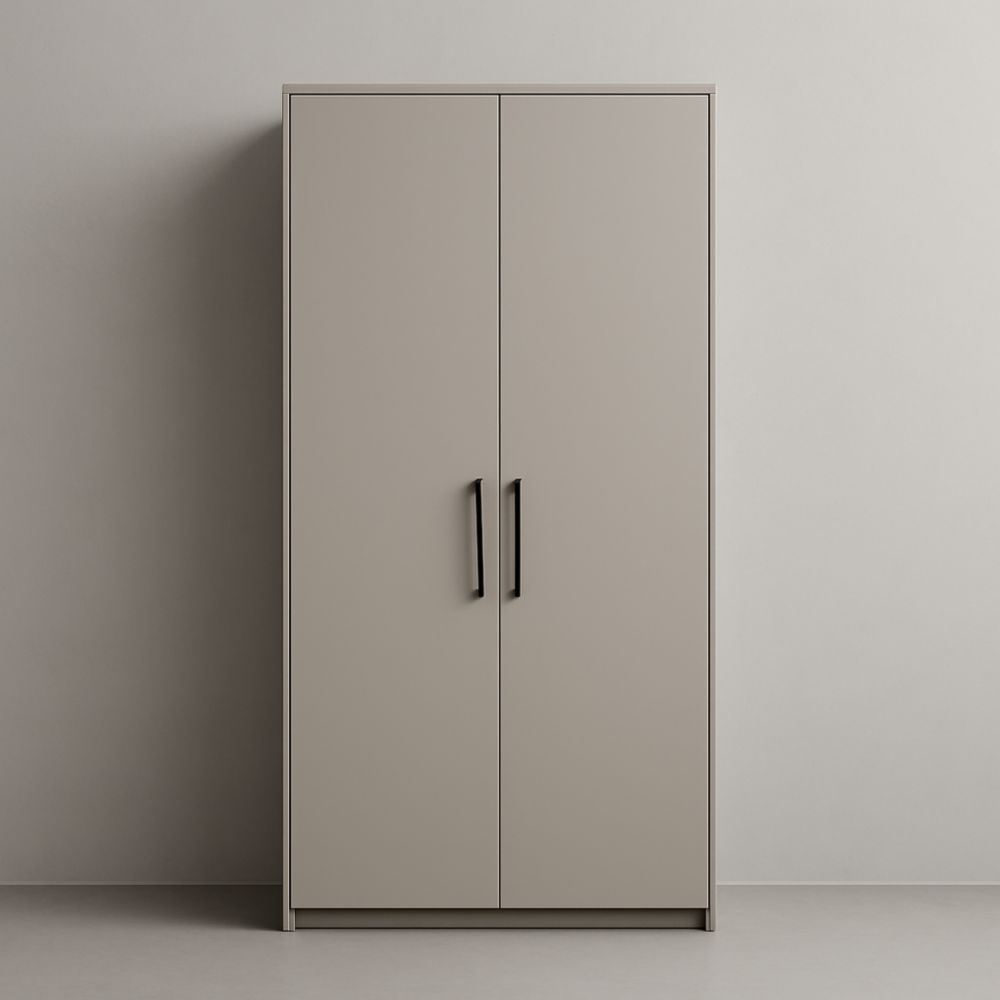 Armadio rettangolare doppia anta MDF Beige 200x100x50 cm