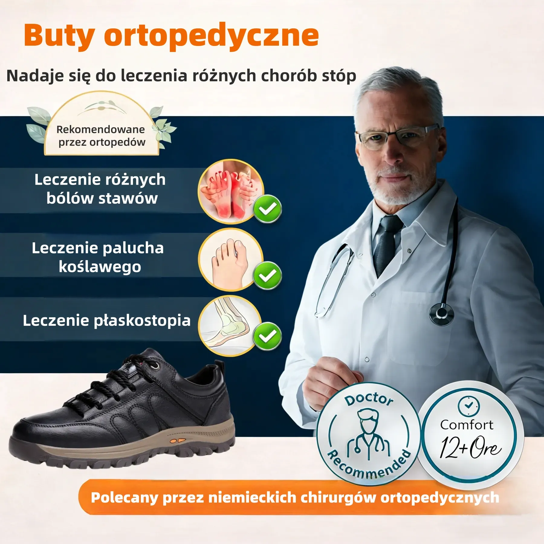 🔴 Ręcznie szyte włoskie buty skórzane ✅ Buty ortopedyczne z obsługą sztucznej inteligencji + wsparcie kostki 🦶 Odpowiednie dla osób z problemami stóp!