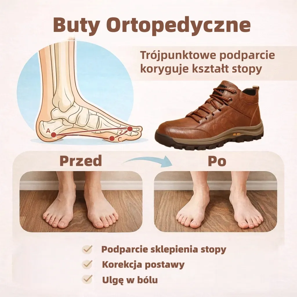 🔴Włoskie skórzane buty szyte ręcznie✅Eleganckie buty ortopedyczne + wsparcie kostki🦶Wygodne i antypoślizgowe (odpowiednie dla osób z problemami stóp!)