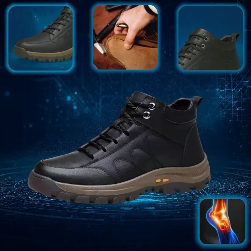 🔴Włoskie skórzane buty szyte ręcznie✅Eleganckie buty ortopedyczne + wsparcie kostki🦶Wygodne i antypoślizgowe (odpowiednie dla osób z problemami stóp!)