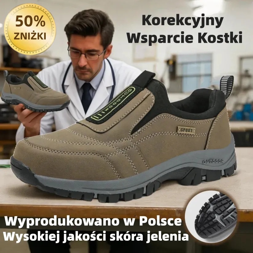 🔥 50% taniej – Pół ceny!✅ Buty ze skóry jelenia wysokiej jakości 🦶 Łagodzą ból stóp i zapalenie powięzi⬛Wodoodporne i antypoślizgowe