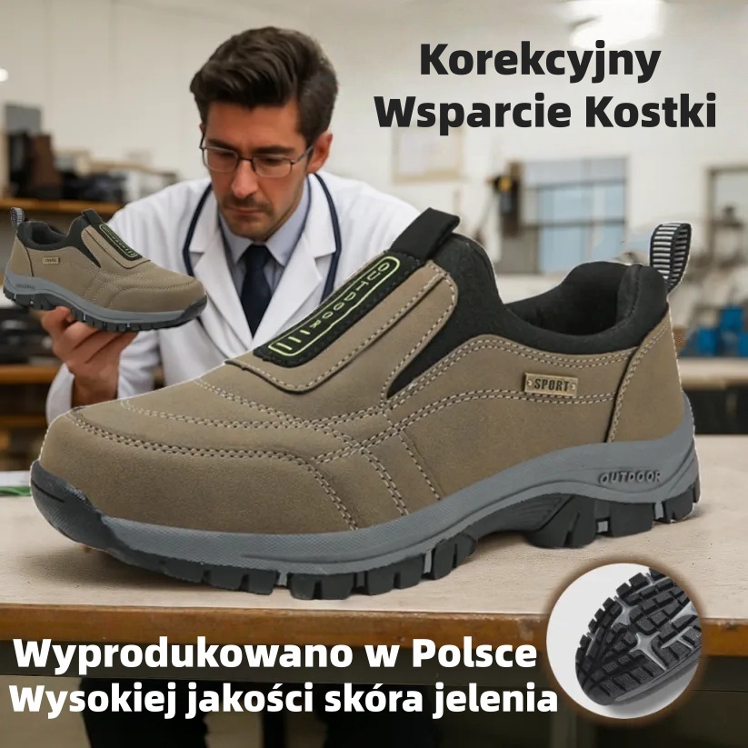 ✅Wysokiej jakości buty ze skóry jelenia🦶Łagodzą ból stóp i zapalenie powięzi - Wodoodporne i antypoślizgowe🔴Buty ortopedyczne