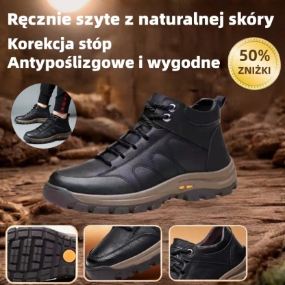🎁Oferta specjalna z okazji rocznicy｜Męskie skórzane buty ortopedyczne 👞 Amortyzacja i ulga w ucisku • Stabilność i antypoślizgowość • Całodzienny komfort