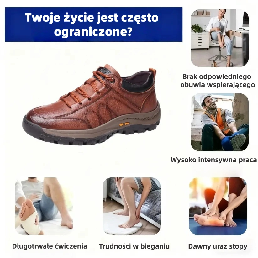 🔴 Ręcznie szyte włoskie buty skórzane ✅ Buty ortopedyczne z obsługą sztucznej inteligencji + wsparcie kostki 🦶 Odpowiednie dla osób z problemami stóp!