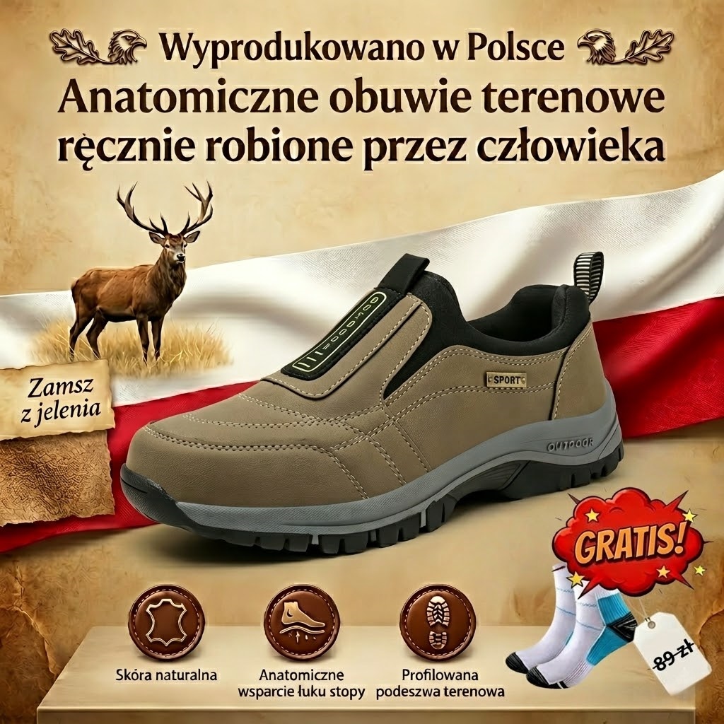 🔥Dzisiejsza oferta specjalna🦌Buty premium ze skóry jeleniej 🦶 Łagodzą ból stóp i zapalenie rozcięgna podeszwowego ✅Wodoodporne, antypoślizgowe, miękkie i wygodne