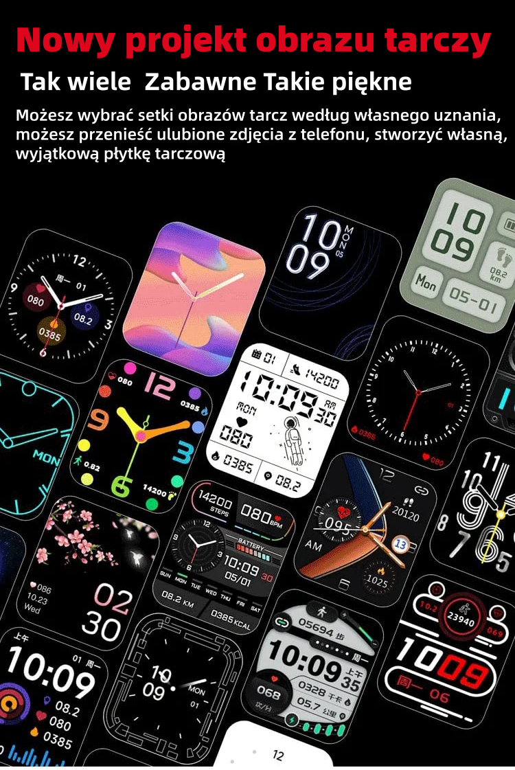 🔥50% taniej ⌚ Smartwatch zdrowia | Tętno • SpO₂ • Ciśnienie • Temperatura | Lekki i wygodny