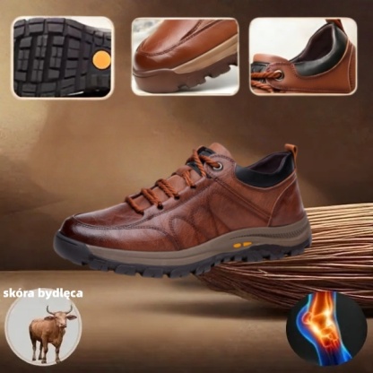 【🎁50% zniżki】🐂 Męskie buty ortopedyczne wykonane z najwyższej jakości skóry bydlęcej 👞 Szyte ręcznie, wodoodporne i antypoślizgowe ✅ Wsparcie łuku stopy dla wygodnego chodzenia ✅