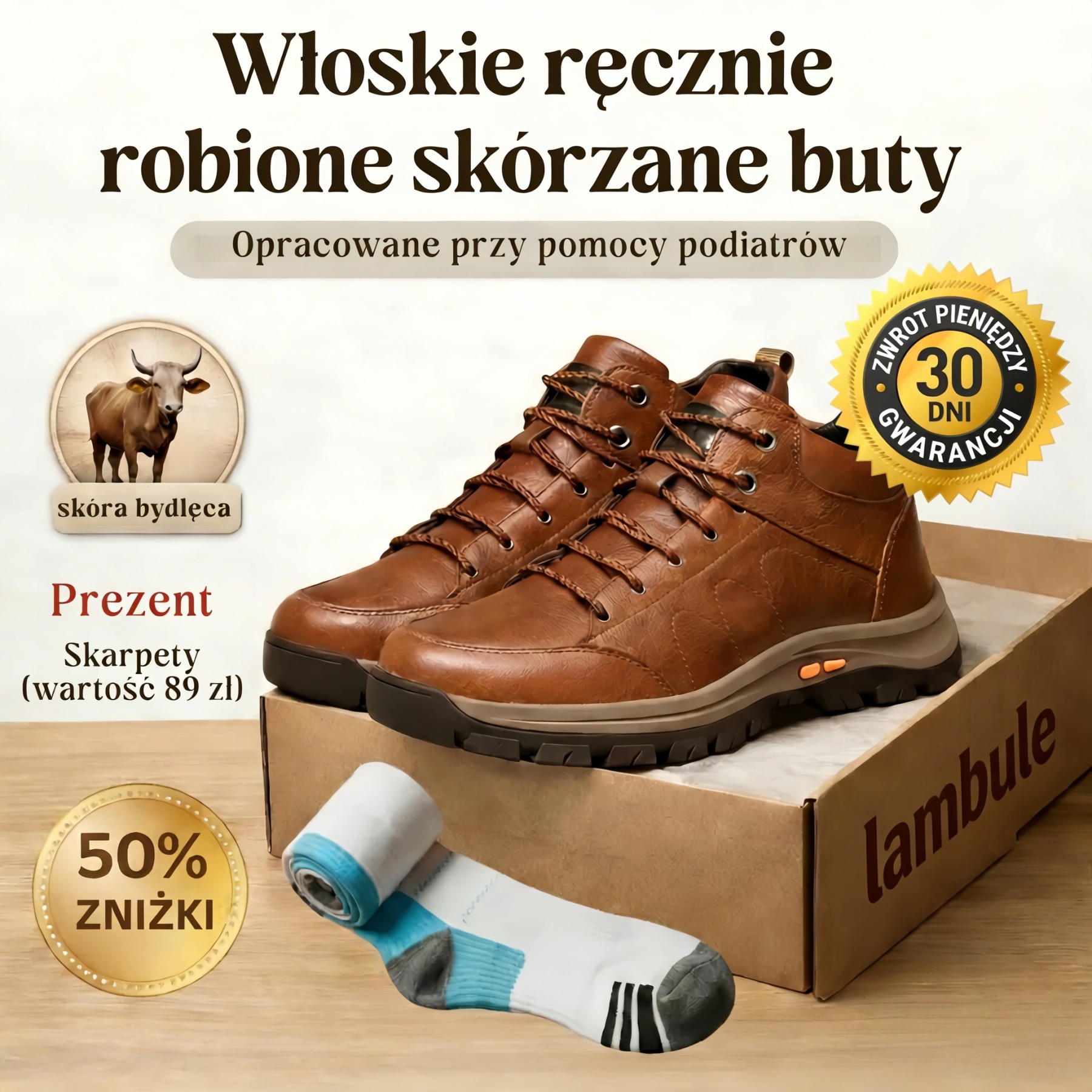 🔷Ostatni dzień na zniżkę 50%, nie przegap!⬛ Męskie buty codzienne ze skóry cielęcej🐂 Ręcznie szyte, ciepłe i wygodne✅ Nadają się do wygodnego chodzenia przez cały dzień.