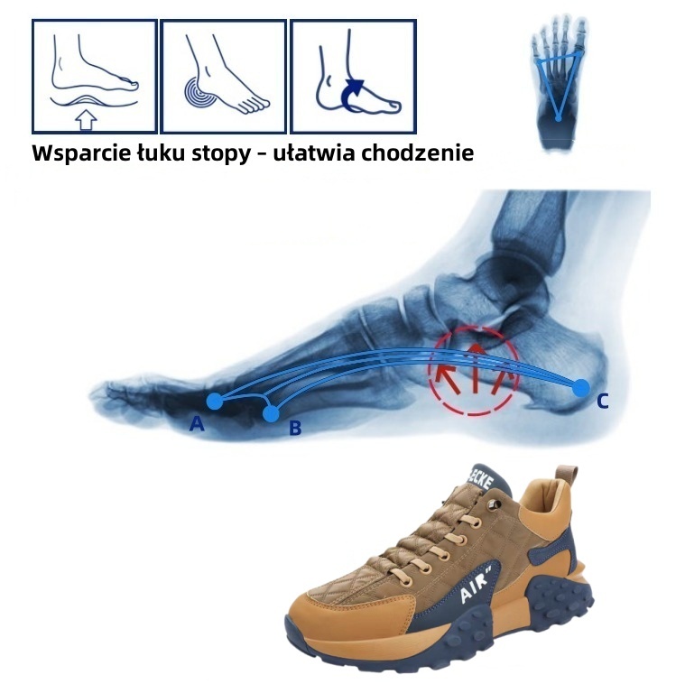【🔥Dziś połowa ceny - nie przegap】 Ergonomicznie zaprojektowane buty ortopedyczne - konstrukcja z podparciem łuku stopy 👞Łatwo pozbądź się bólu stóp