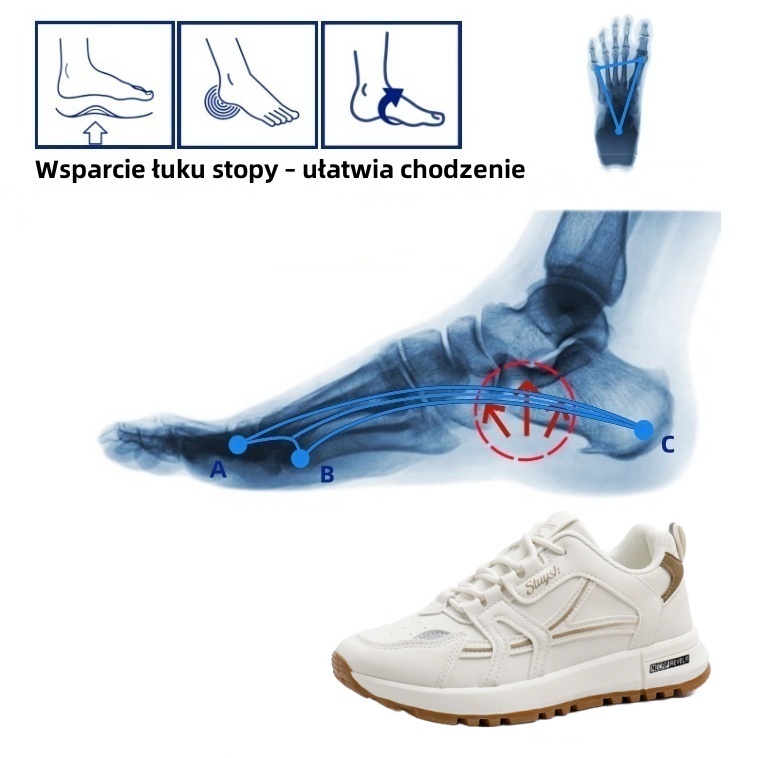 【🔥Dziś połowa ceny - nie przegap】 Ergonomicznie zaprojektowane buty ortopedyczne - konstrukcja z podparciem łuku stopy 👞Łatwo pozbądź się bólu stóp