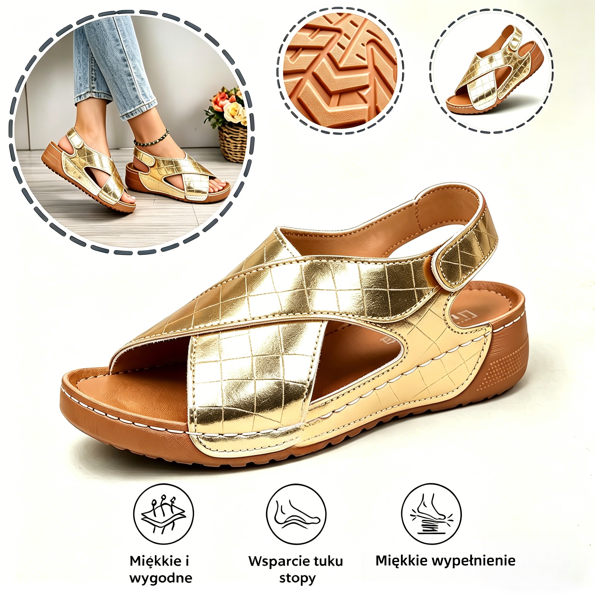[🎁Dziś połowa ceny - nie przegap tego] Ergonomiczne sandały ortopedyc
