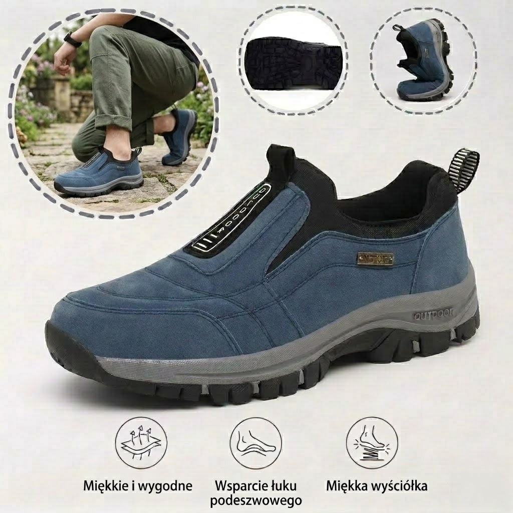 ⏰ 50% zniżki dzisiaj – Nie przegap! 🎁 Męskie buty do chodzenia szyte ręcznie ze skóry jelenia 👟 Wodoodporne i antypoślizgowe ✅ Wsparcie łuku stopy ✅ Wygodne w noszeniu