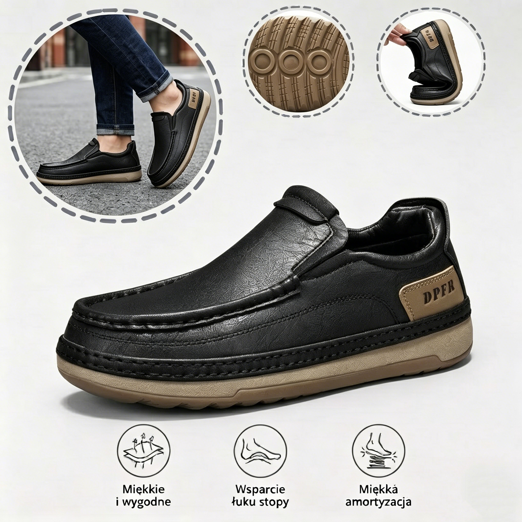 ⏰Oferta specjalna ograniczona czasowo z 60% zniżką🐂Wysokiej jakości skóra bydlęca👞Szyte ręcznie✅Wodoodporne i antypoślizgowe✅Wsparcie łuku stopy✅Wygodne chodzenie