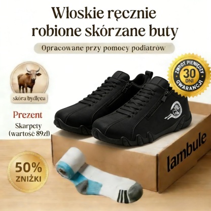 🔥50% ZNIŻKI – nie przegap tej okazji! ⬛ Półbuty męskie wykonane z prawdziwej skóry bydlęcej 🐂 Ciepłe i wygodne ✅ Idealne do wygodnego chodzenia przez cały dzień