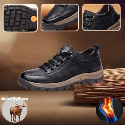 【🎁50% zniżki】🐂 Męskie buty ortopedyczne wykonane z najwyższej jakości skóry bydlęcej 👞 Szyte ręcznie, wodoodporne i antypoślizgowe ✅ Wsparcie łuku stopy dla wygodnego chodzenia ✅