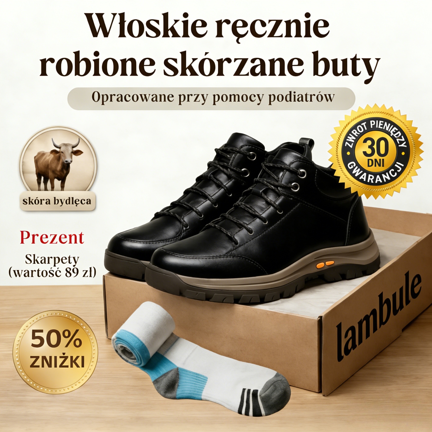 🔷Ostatni dzień na zniżkę 50%, nie przegap!⬛ Męskie buty codzienne ze skóry cielęcej🐂 Ręcznie szyte, ciepłe i wygodne✅ Nadają się do wygodnego chodzenia przez cały dzień.