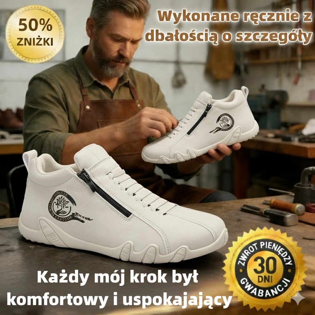 🔥50% zniżki – Nie przegap! ⬛ Męskie buty casualowe, wykonane z prawdziwej skóry bydlęcej 🐂 szyte ręcznie – ciepłe i wygodne ✅ idealne na komfortowe chodzenie przez cały dzień.