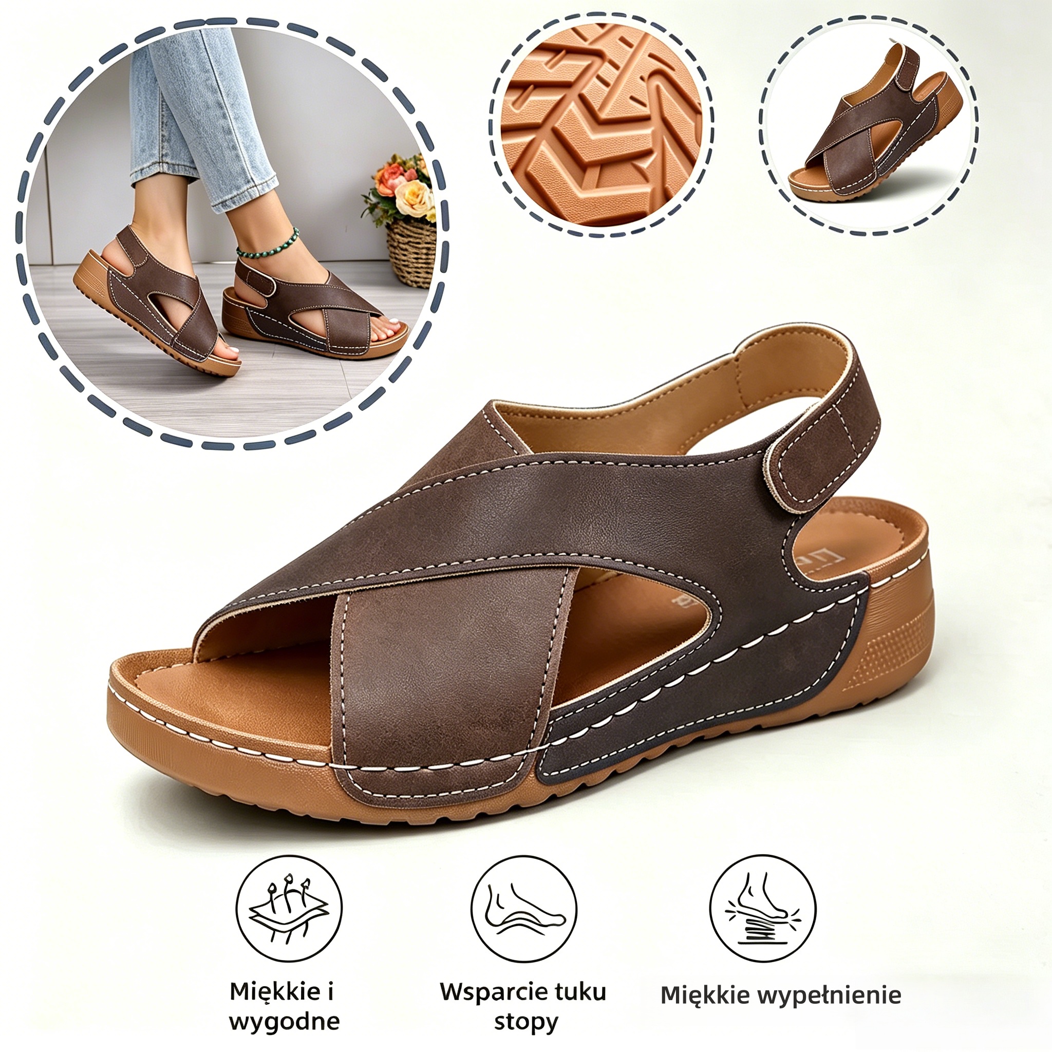 [🎁Dziś połowa ceny - nie przegap tego] Ergonomiczne sandały ortopedyc