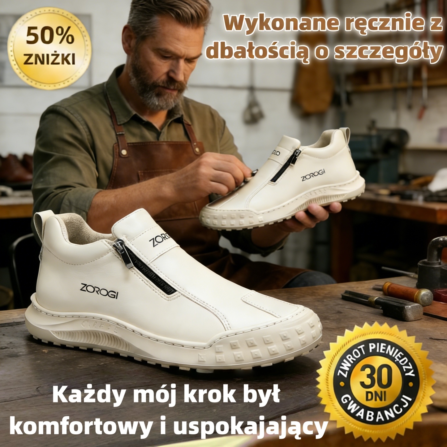 🔥50% zniżki, nie przegap! ⬛ Męskie buty codzienne ze skóry cielęcej 🐂 Ręcznie szyte, ciepłe i wygodne ✅ Nadają się do wygodnego chodzenia przez cały dzień.