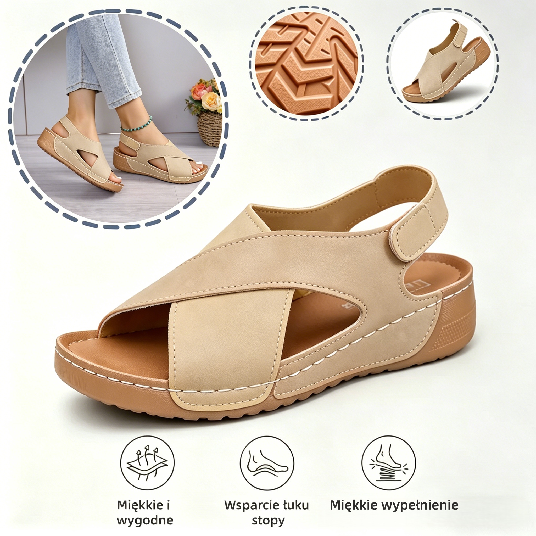 [🎁Dziś połowa ceny - nie przegap tego] Ergonomiczne sandały ortopedyc