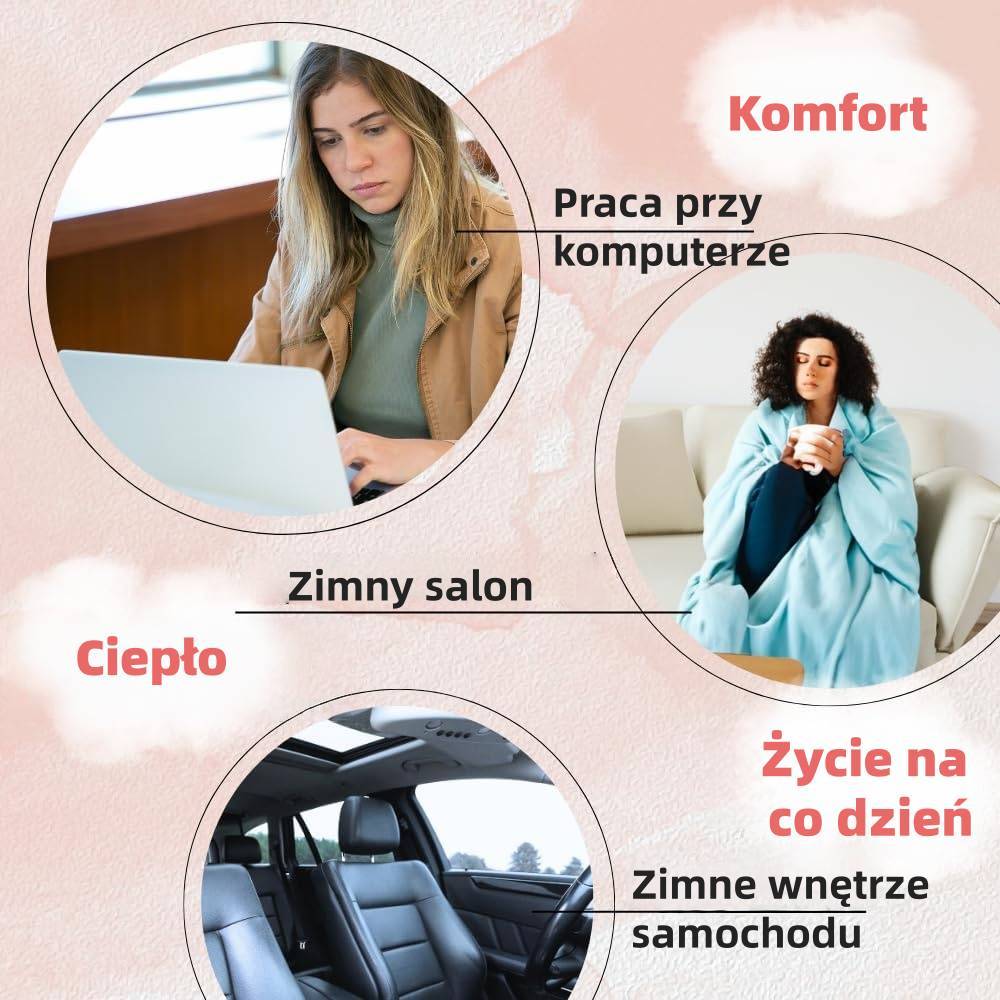Elektryczny koc szalowy – Ciepło i Komfort na Co Dzień | 🔥 PÓŁ CENY – 50% TANIEJ! 🔥
