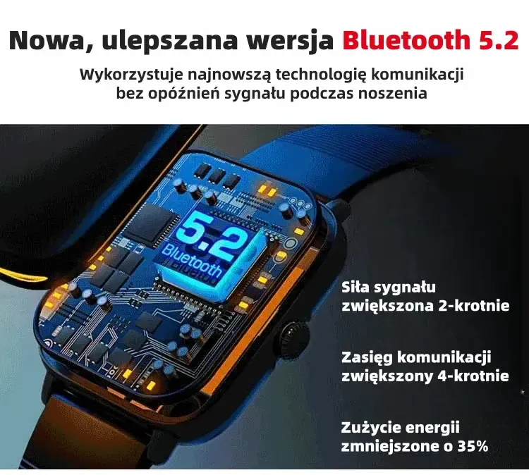 🔥50% taniej ⌚ Smartwatch zdrowia | Tętno • SpO₂ • Ciśnienie • Temperatura | Lekki i wygodny