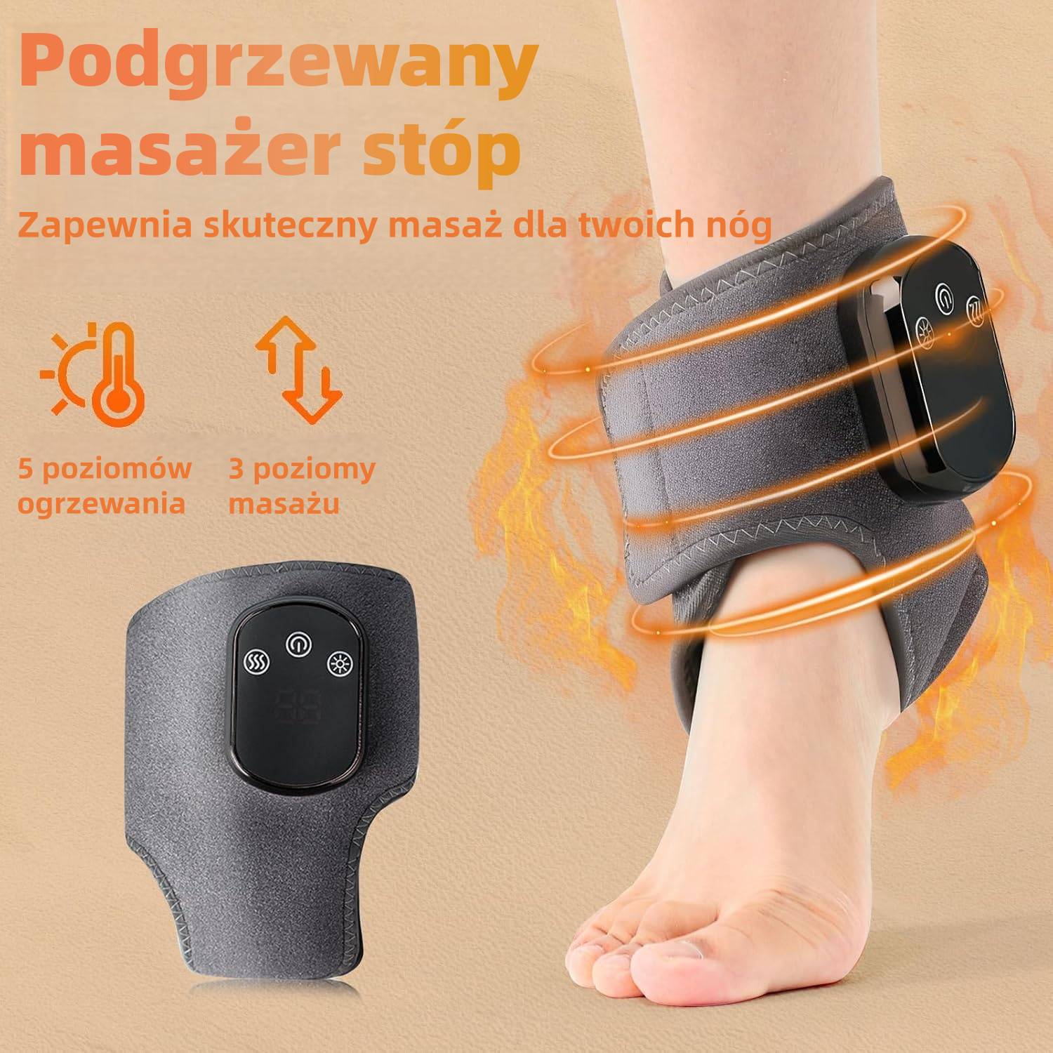 Masażer stóp 👣🔥 | Masaż + Ciepły Kompres 🌡️ | 3 Tryby Wibracji ⚡ | 🔥 PÓŁ CENY – 50% TANIEJ! 💥