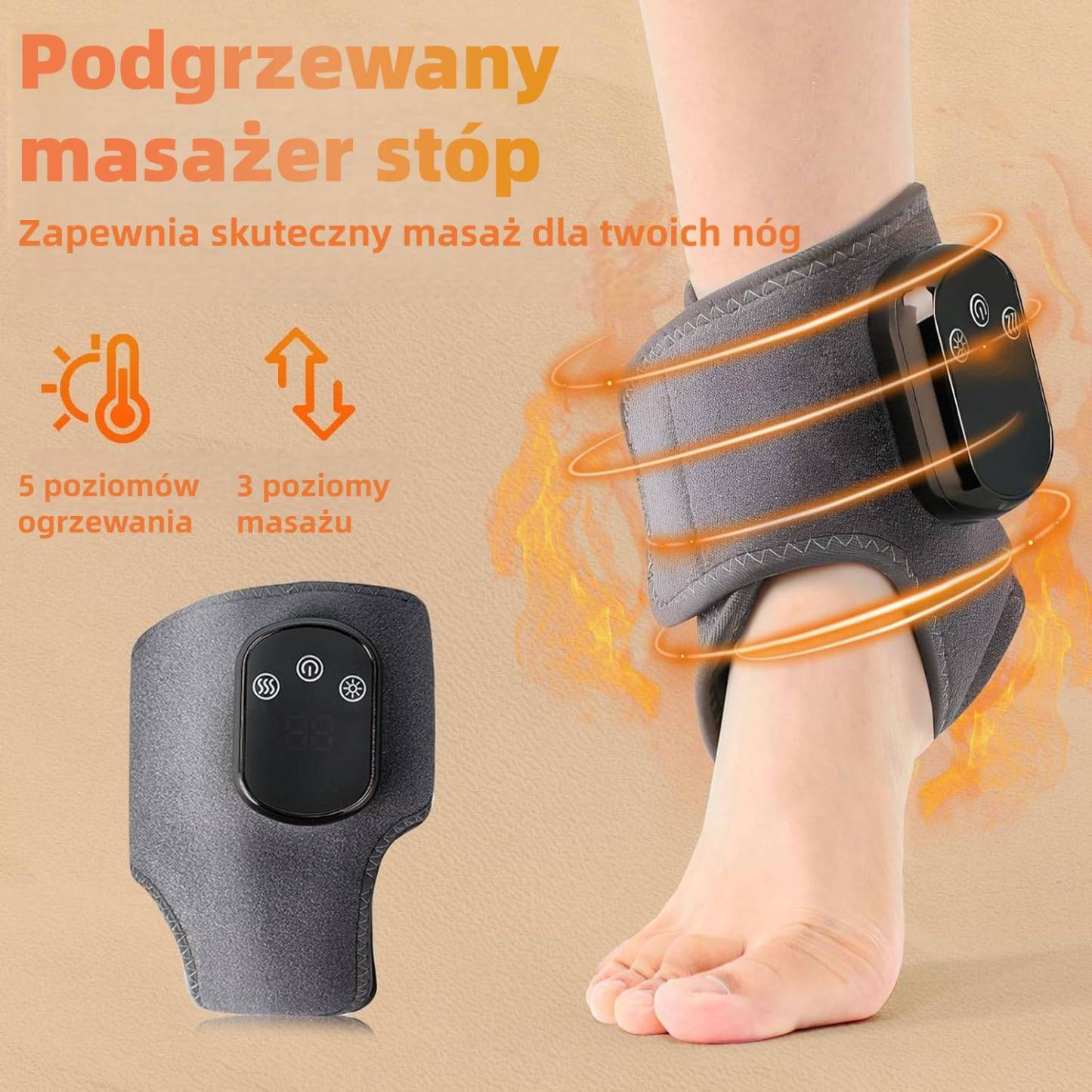 Masażer stóp 👣🔥 | Masaż + Ciepły Kompres 🌡️ | 3 Tryby Wibracji ⚡ | 🔥 PÓŁ CENY – 50% TANIEJ! 💥