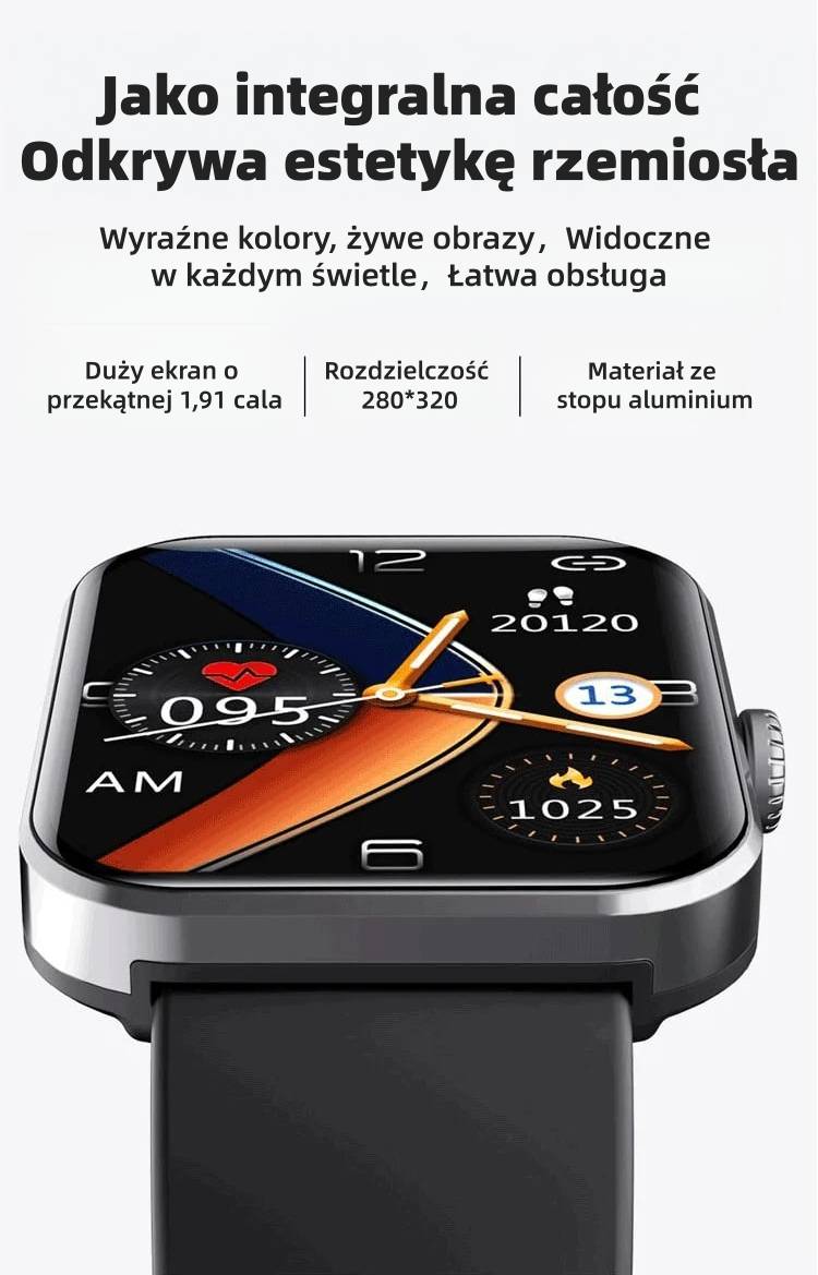 🔥50% taniej ⌚ Smartwatch zdrowia | Tętno • SpO₂ • Ciśnienie • Temperatura | Lekki i wygodny