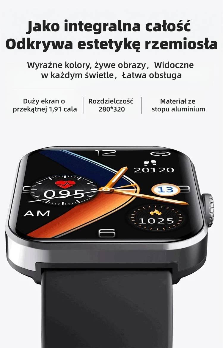 🔥50% taniej ⌚ Smartwatch zdrowia | Tętno • SpO₂ • Ciśnienie • Temperatura | Lekki i wygodny