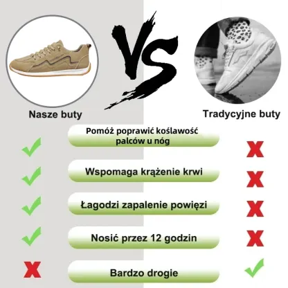【🔥Dziś połowa ceny - nie przegap】 Ergonomicznie zaprojektowane buty ortopedyczne - konstrukcja z podparciem łuku stopy 👞Łatwo pozbądź się bólu stóp