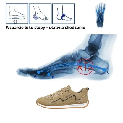 【🔥Dziś połowa ceny - nie przegap】 Ergonomicznie zaprojektowane buty ortopedyczne - konstrukcja z podparciem łuku stopy 👞Łatwo pozbądź się bólu stóp