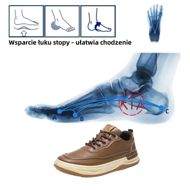 (⏰Wielka wyprzedaż wiosenna 50%, wkrótce się kończy) Męskie buty ortopedyczne wykonane z australijskiej skóry cielęcej ✅Ekologiczna wkładka z pianki memory: wygodne i bezbolesne chodzenie - szyte ręcznie