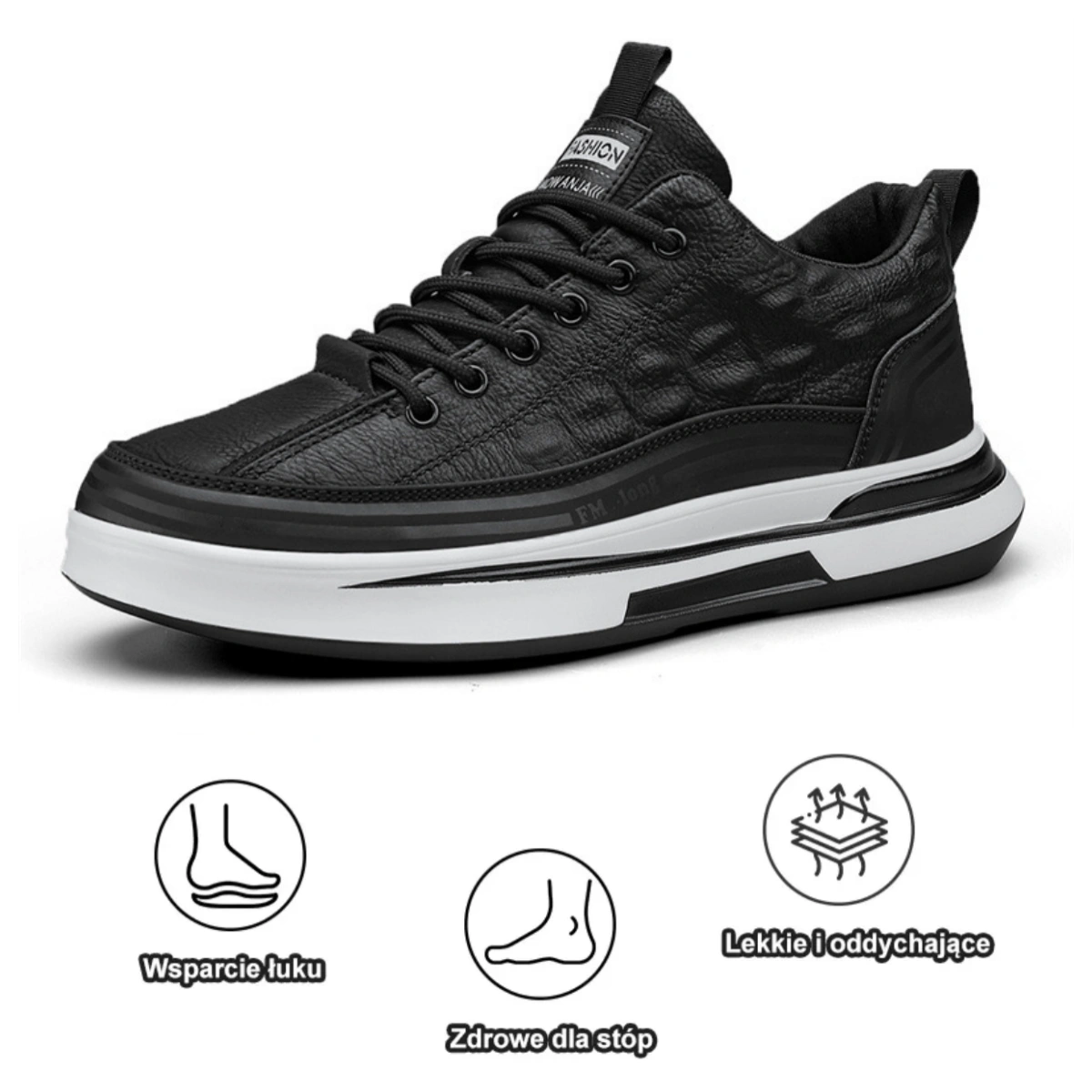 【🎁Oferta ograniczona czasowo】Buty ortopedyczne męskie👞 Wykonane ze skóry cielęcej🐂 Wodoodporne i antypoślizgowe✅ Wsparcie łuku stopy - wygodne chodzenie✅