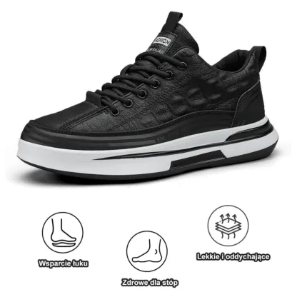 【🎁Oferta ograniczona czasowo】Buty ortopedyczne męskie👞 Wykonane ze skóry cielęcej🐂 Wodoodporne i antypoślizgowe✅ Wsparcie łuku stopy - wygodne chodzenie✅