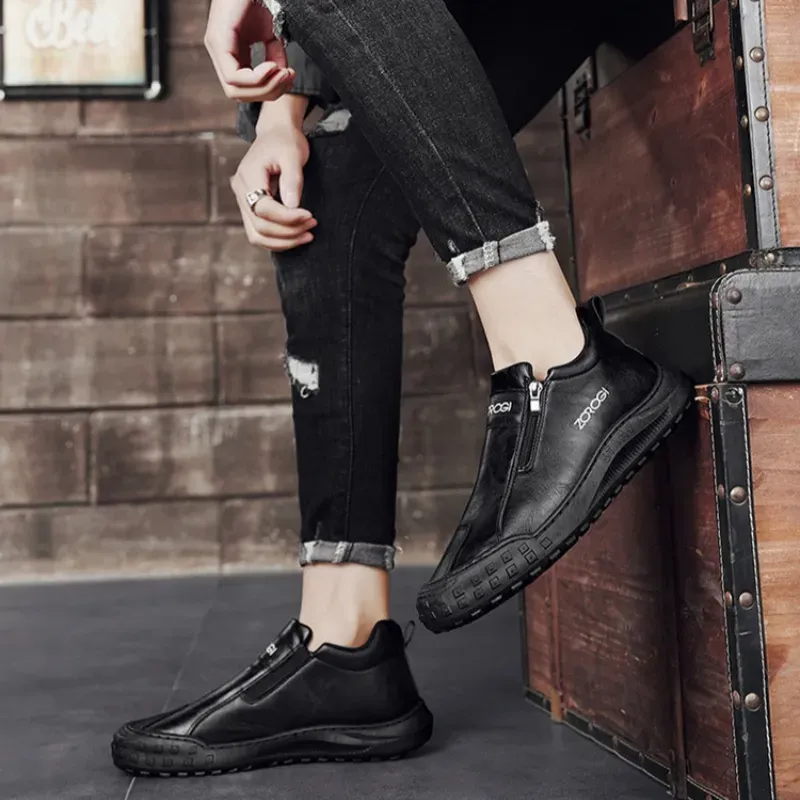 🔥50% zniżki, nie przegap! ⬛ Męskie buty codzienne ze skóry cielęcej 🐂 Ręcznie szyte, ciepłe i wygodne ✅ Nadają się do wygodnego chodzenia przez cały dzień.