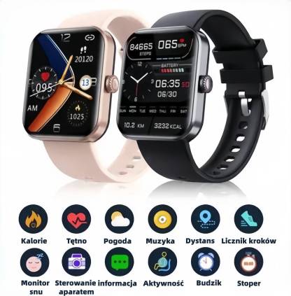 🔥50% taniej ⌚ Smartwatch zdrowia | Tętno • SpO₂ • Ciśnienie • Temperatura | Lekki i wygodny