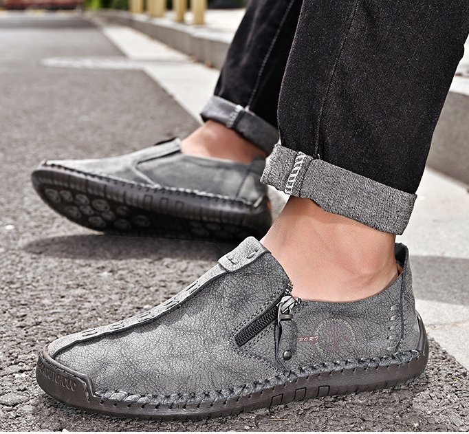 (🎉 50% zniżki przez ograniczony czas wiosną, tylko dziś - nie przegap okazji) - Męskie buty ortopedyczne wykonane z australijskiej skóry cielęcej ✅ Wygodne chodzenie i łagodzenie bólu