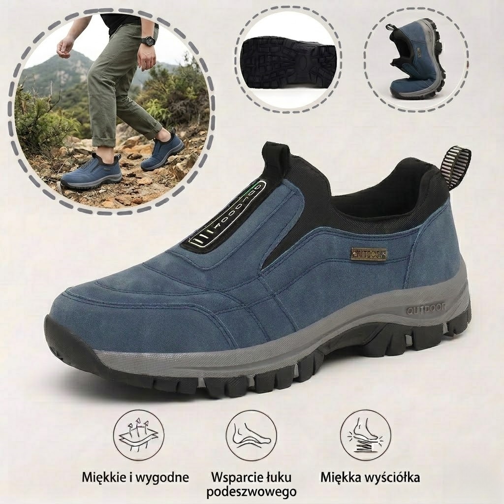 ⏰ Tylko dziś: 50% zniżki na wszystkie produkty! Nie przegap! 👟 Męskie buty trekkingowe ze skóry jelenia ✅ Szyte ręcznie ✅ Wodoodporne i antypoślizgowe ✅ Doskonałe wsparcie łuku stopy ✅ Niezrównany komfort