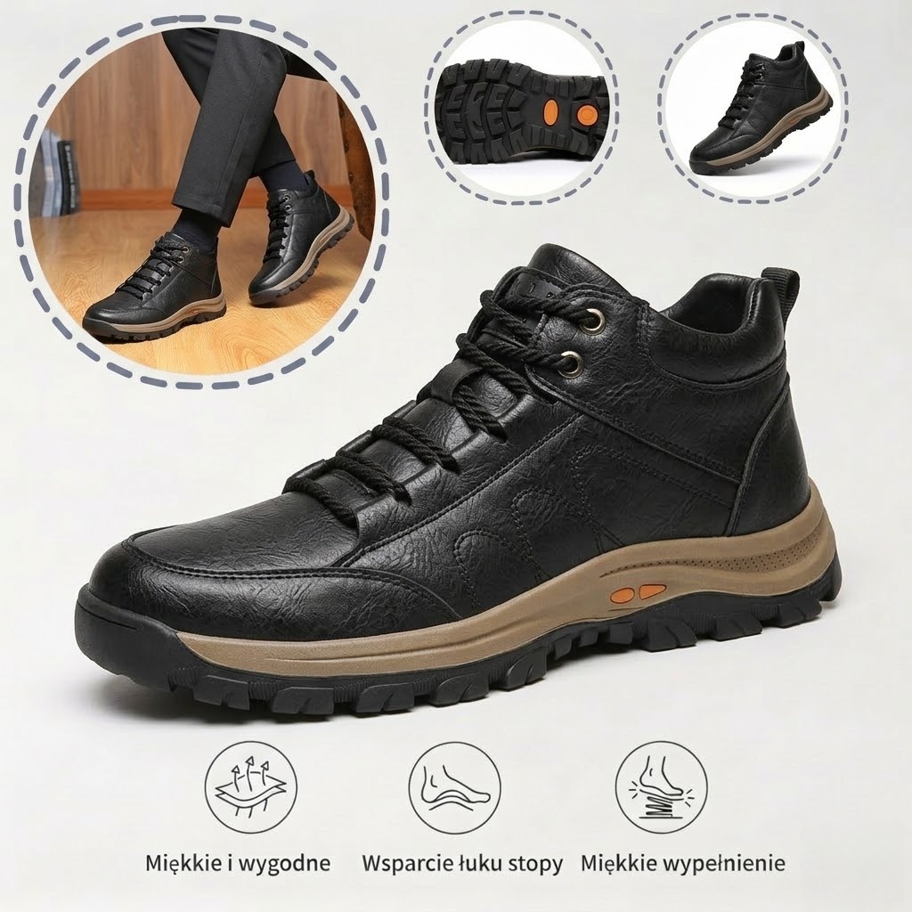 🎁Specjalna oferta rocznicowa👞Buty ortopedyczne męskie🐂Szwy z prawdziwej skóry✅Ręcznie robione✅Amortyzacja i odciążenie✅Stabilne i antypoślizgowe