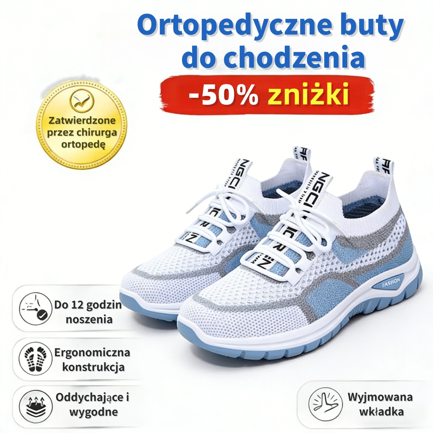 🔥50% zniżki dzisiaj - Nie przegap! ⏰ Ergonomicznie zaprojektowane buty ortopedyczne - konstrukcja z podparciem łuku stopy👟 Łatwe pozbycie się bólu stóp