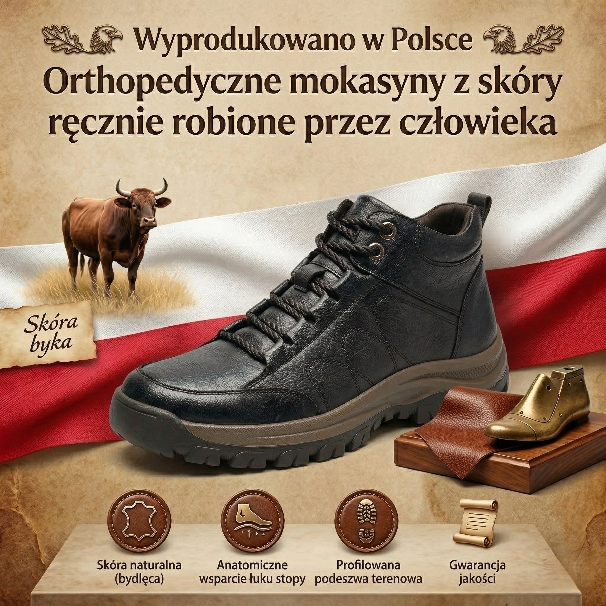 🎁Oferta specjalna z okazji rocznicy｜Męskie skórzane buty ortopedyczne 👞 Amortyzacja i ulga w ucisku • Stabilność i antypoślizgowość • Całodzienny komfort