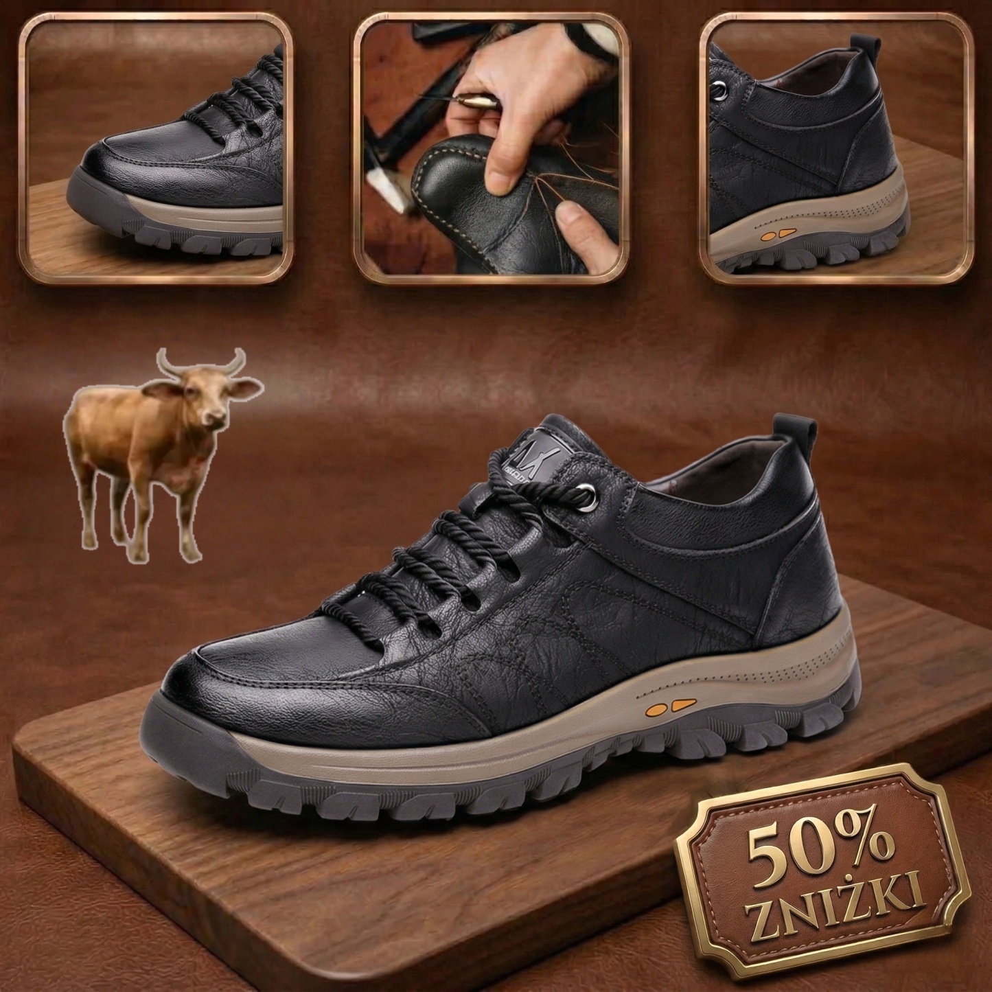 ⏰ 50% zniżki dzisiaj – Nie przegap! 🦶 Ergonomicznie zaprojektowane buty ortopedyczne 👞 Amortyzacja wstrząsów i redukcja nacisku ✅ Stabilne i antypoślizgowe ✅ Komfort przez cały dzień